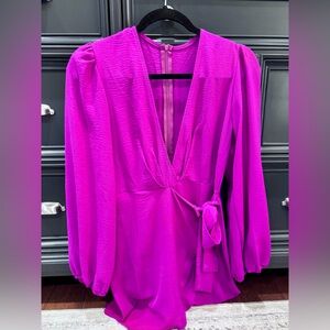 Vibrant Purple Long Sleeve Dress